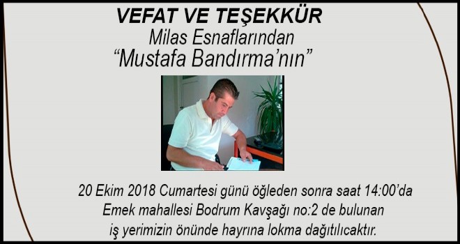 VEFAT ve TEŞEKKÜR.