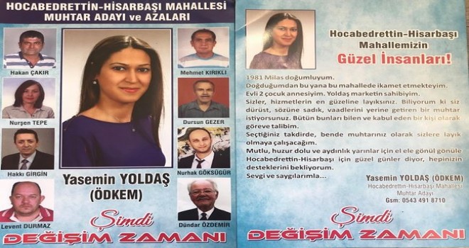 Hocabedrettin – Hisarbaşı Mahallesi’nin Bayan Muhtar Adayı Yasemin Yoldaş