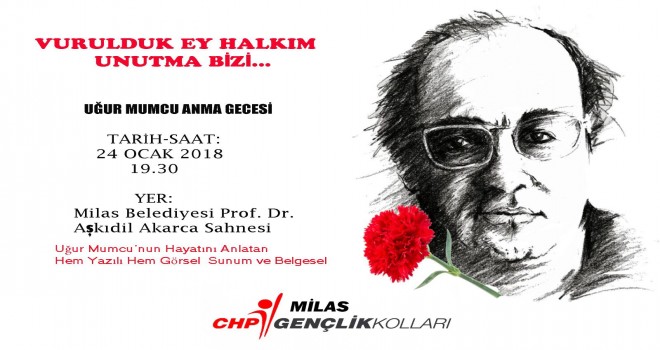 CHP MİLAS GENÇLİK KOLLARINDAN UĞUR MUMCU'YU ANMA PROGRAMI