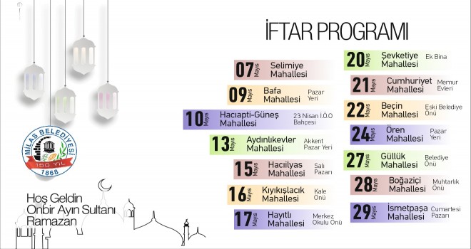 İFTAR YEMEKLERİ YARIN BAŞLIYOR