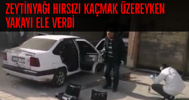 Zeytinyağı hırsızı kaçmak üzereyken yakayı ele verdi