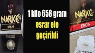 1 kilo 658 gram esrar ele geçirildi