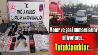 Motor ve şasi numaralarını siliyorlardı… Tutuklandılar…